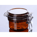 Янтарный Pet Пластиковые воздухонепроницаемые Jar для косметических фруктов маски (PPC-55)